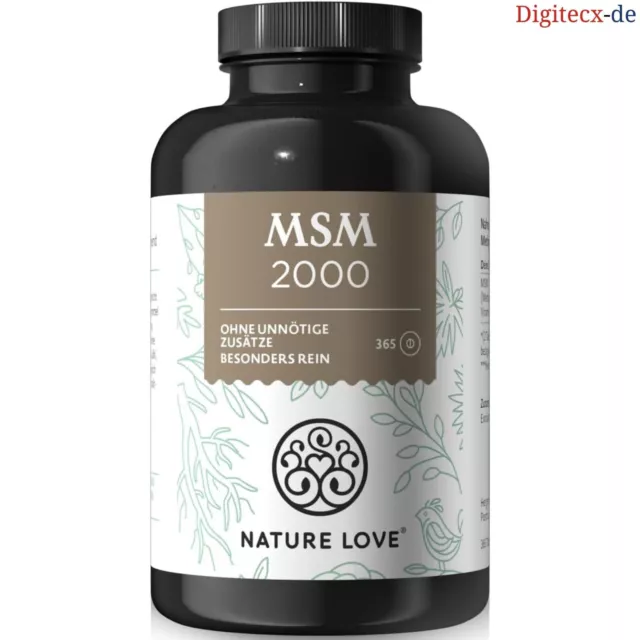 NATURE LOVE® MSM 2000Mg Mit Vitamin C - 365 Tabletten