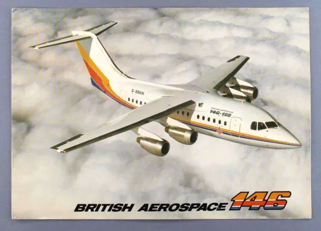 Britische Aerospace Bae 146 Hersteller Verkaufsbroschüre 1985 Sitzkarte