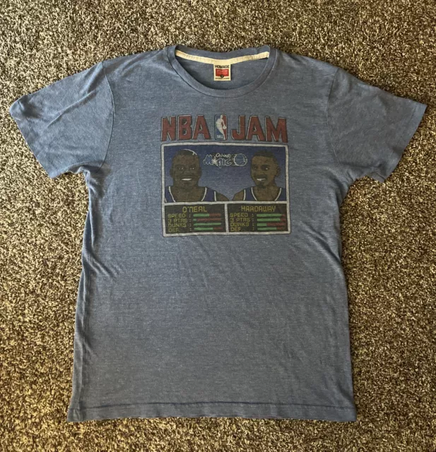 NBA Jam Warriors Curry and Thompson T-Shirt from Homage. | Royal Blue | Vintage Apparel from Homage.