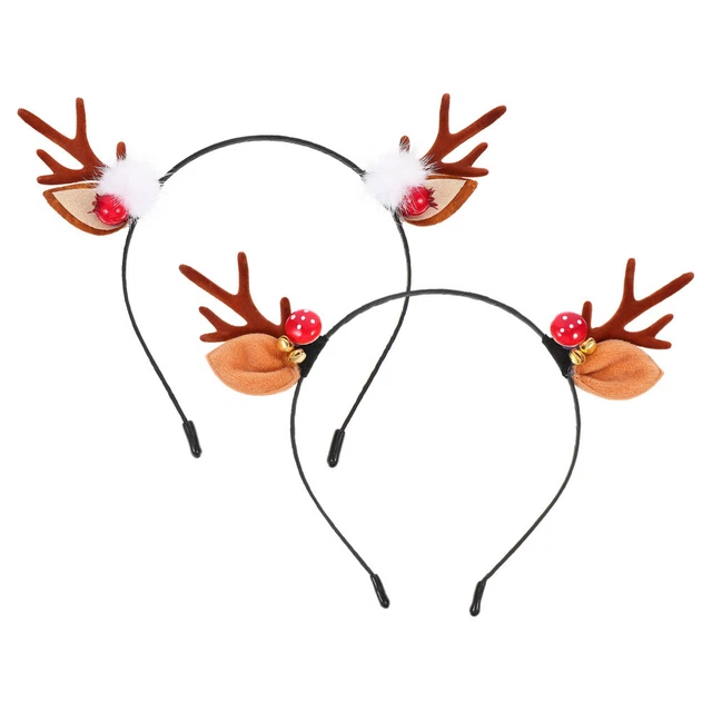 2 piezas diadema con cosplay de Navidad con cosplay cinta para el cabello con astas banda para el cabello
