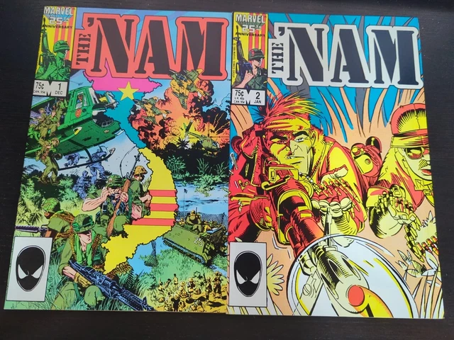 The 'NAM #1 + #2  1986 MARVEL COMICS MICHAEL GOLDEN