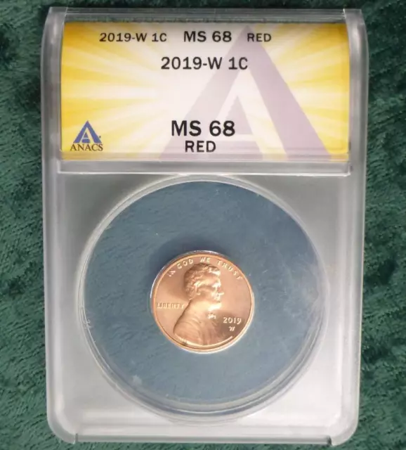 2019 W ANACS MS 68 Red Lincoln Shield Cent, Semi Key USA W-Mint One-Cent Coin