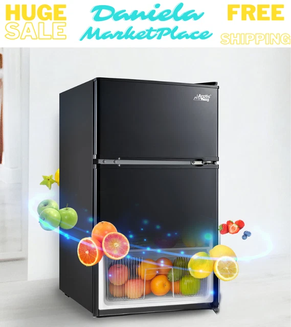 GALANZ 3.1 CU ft Two Door Mini Fridge with Freezer Estar Black 149.99