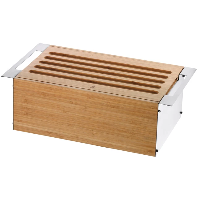 WMF Brottrommel mit Schneidbrett Brotkasten Brotkorb 43 x 25 cm Gourmet Bambus