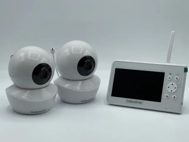 Babysense Baby Monitor, 4.3" Split Screen, Video Baby Monitor with Two Cameras