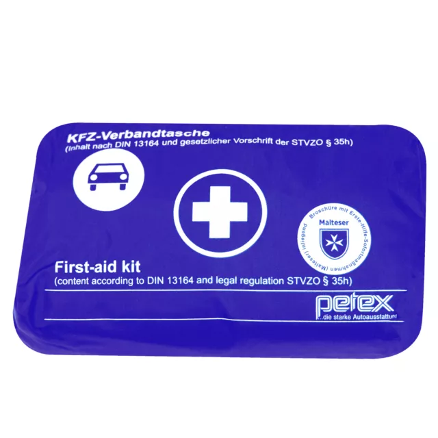 Petex KFZ Verbandtasche Verbandskasten blau DIN 13164 Erste Hilfe Set Auto PKW