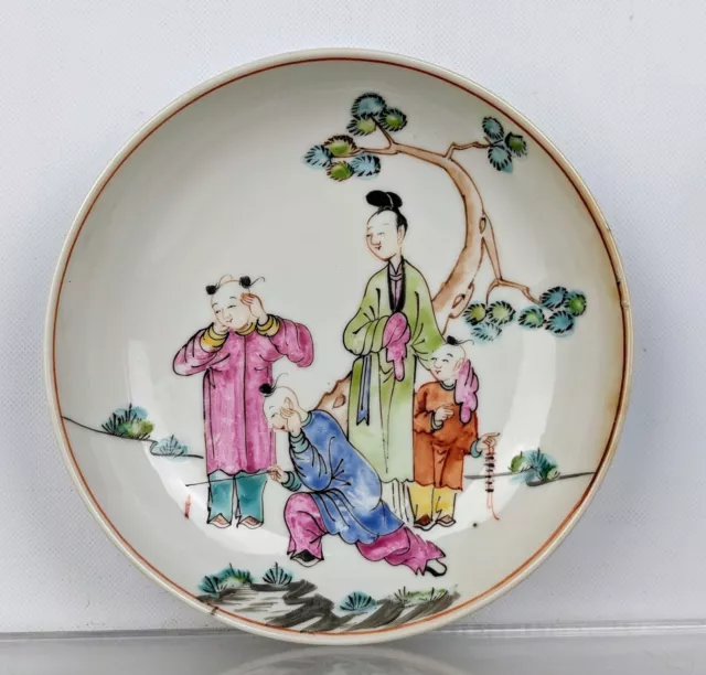 Antique Chinese Export Porcelain China Famille Rose Dish Saucer Plate No Reserve