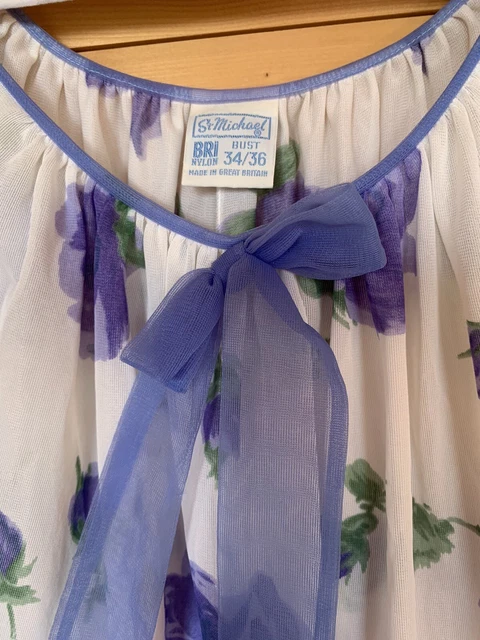 Abito da notte vintage anni '50 nylon M&S abbigliamento da notte donna lingerie glamour