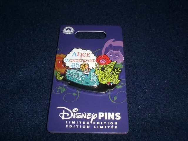 Disney 2023 DLR 65th Anniversary ALICE IN WONDERLAND ATTRACTION LE Slider  Pin