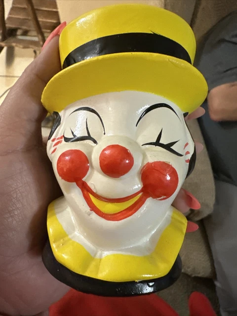 Vintage Condition 4 3/4" Happy Smiley Face Clown Head Bank Rubber Stopper