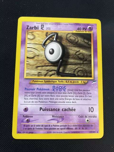 Zarbi Rare - Pokemon 27/105 Neo Destiny Edition 2 Proche Du Neuf Fr