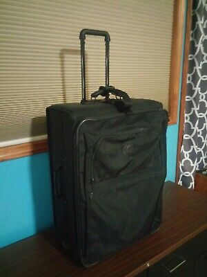 Used Tumi Black Ballistic 26" Wheeled Suitor Suitcase With Extra Bag Strap