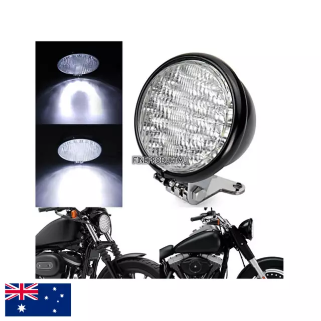 5" Black billet LED headlight Harley cruiser Chopper Bobber custom cafe racer