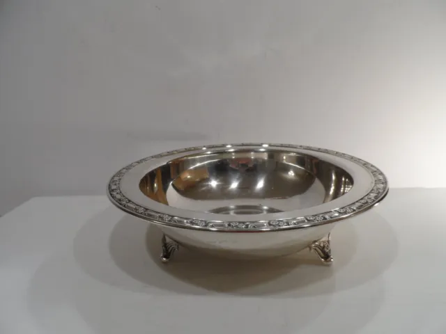 Vintage Oneida Silversmith Silver Plated Bowl Dish Footed 10 1/2" In Diameter