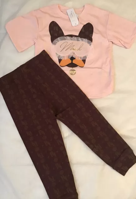 Set pigiama francese mini ragazze età 2-3 anni nuovo con etichette