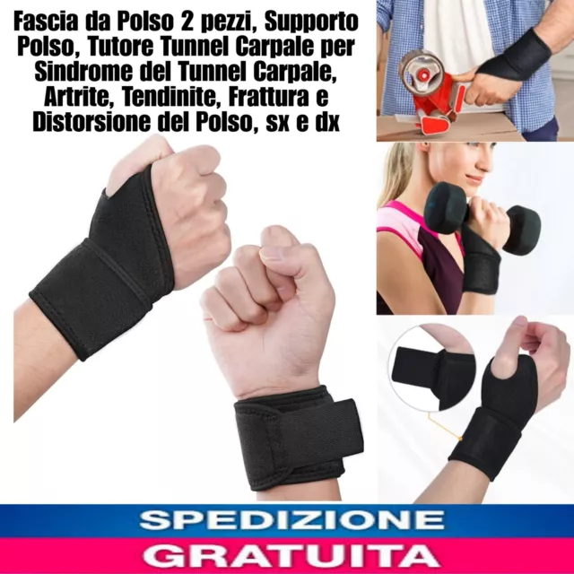 2 PZ Fascia da Supporto Polso,tutore Artrite, Tendinite, Frattura e Distorsione