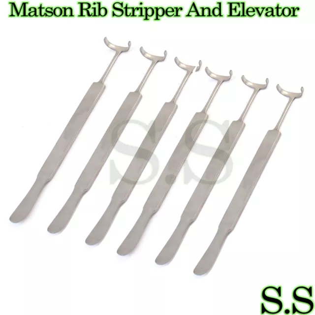 6 Pieces Matson Rib Stripper and Elevator Surgical Instruments