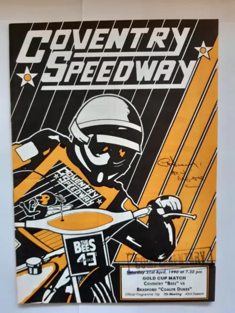 COVENTRY vs BRADFORD SPEEDWAY PROGRAMME 21/04/1990 (VERY GOOD CONDITION)