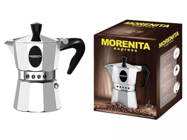 Caffettiera moka by Bialetti Morenita 3 Tazze Macchina Macchinetta Caffè Classic