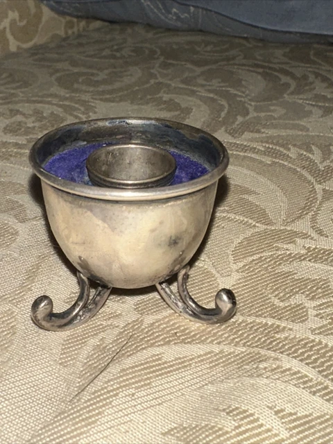 Antique Vintage Sterling Silver 925 Bucket Pedestal Thimble Holder