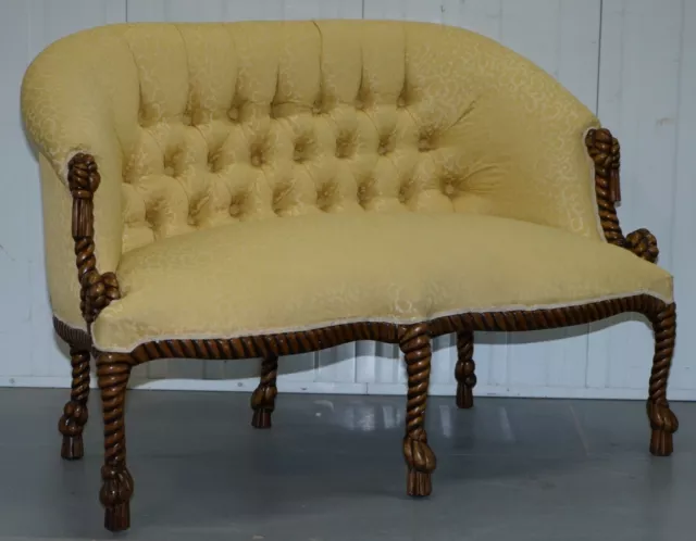 Rope Twist Napoleon Iii Style Suite Seating Armchair & Settee Chesterfield Sofa 2