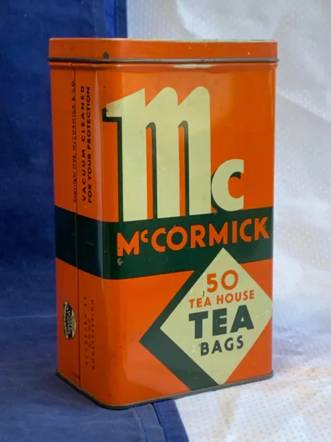 Vtg McCormick & Co USA Banquet Orange Pekoe Tea House Tea Bags 4 OZ Tin Can