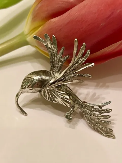 Vintage Silver Hummingbird Brooch