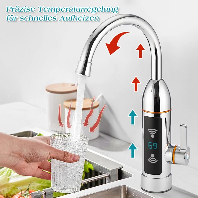 3KW Elektrischer Wasserhahn Heizung Küche Durchlauferhitzer Sofort Warm Kvqjigix