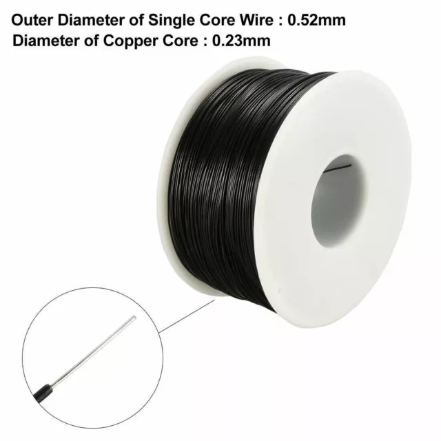 1000.7FT Breadboard Wrapping Wire PCB Weld Coated Tin Cable Black White 2pcs 2