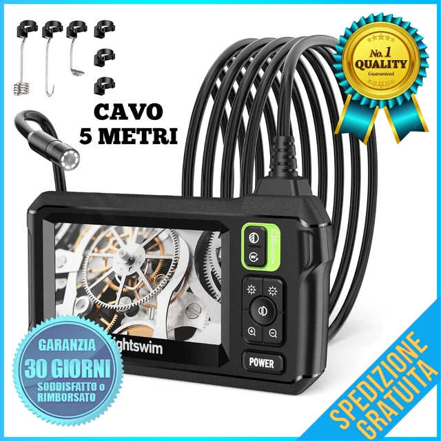 Telecamera Ispezione Auto Endoscopio Cavo 5m Endoscopio DEPSTECH Doppia Lente 1080P - Telecamera Di Ispezione Con Schermo LCD 4,3'' Telecamera Impermeabile IP67 Endoscopio Industriale 4 5