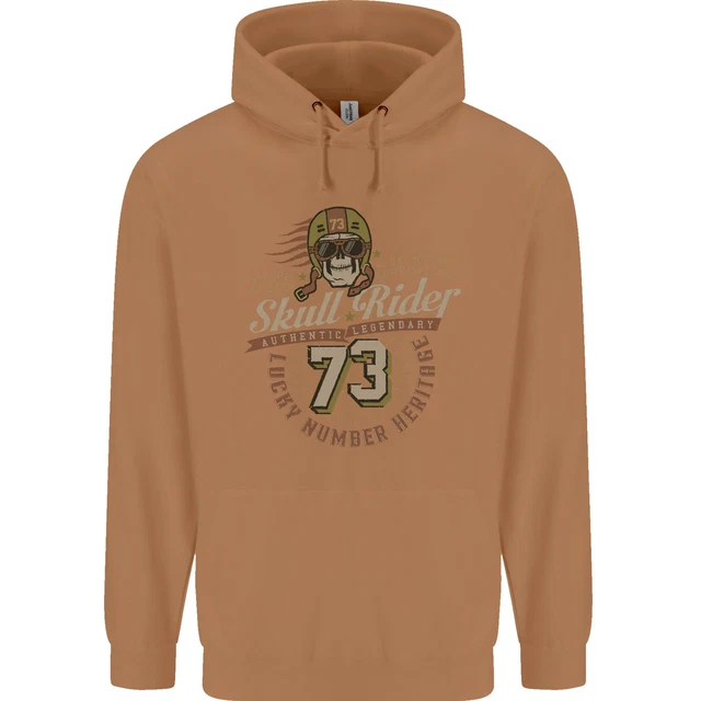 Felpa con cappuccio Skull Rider moto biker moto uomo 80% cotone 11