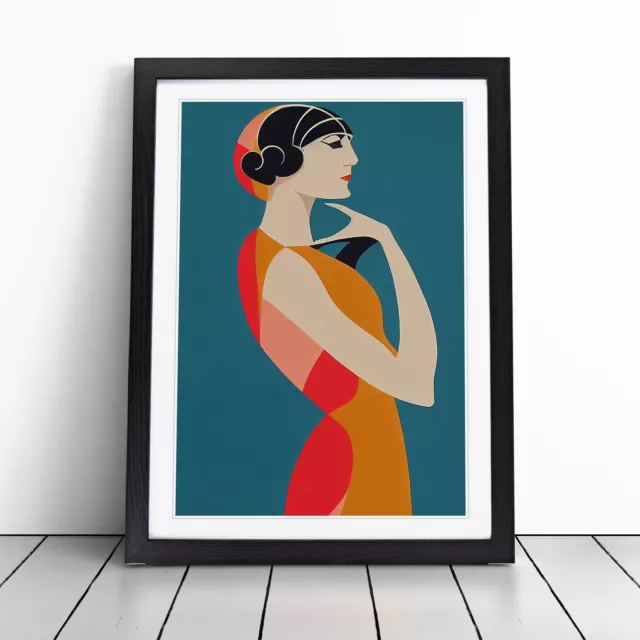 Art Deco Woman No.2 Wall Art Print Framed Canvas Picture Poster Decor