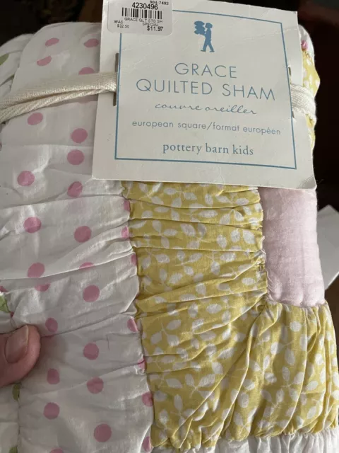 Pottery Barn Kids Princess Grace Quilted Euro Sham new