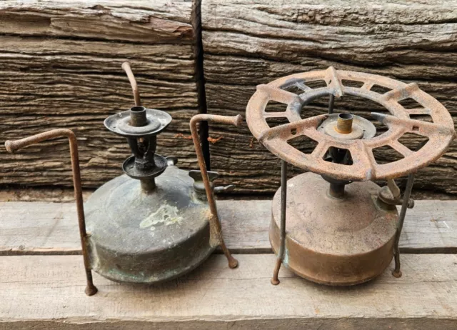 Companion Brass Kerosene Camping Stove & One Unbranded. Original Condition.