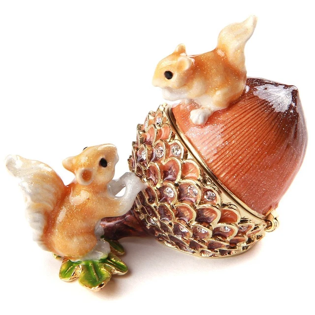 PIEARTH Crystal Jewelry Box Acorn EX476-1 Handmade With Gift Box From Japan