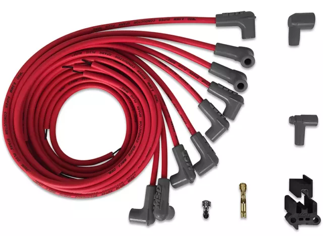 MSD Super Conductor Ignition Leads Universal V8 RED - MSD31229