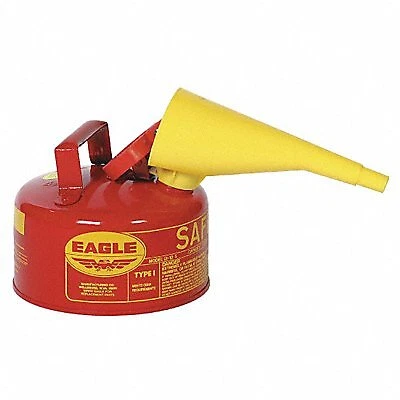Eagle Type I Safety Can: For Flammables, Galvanized Steel, Red, 9 in Outside