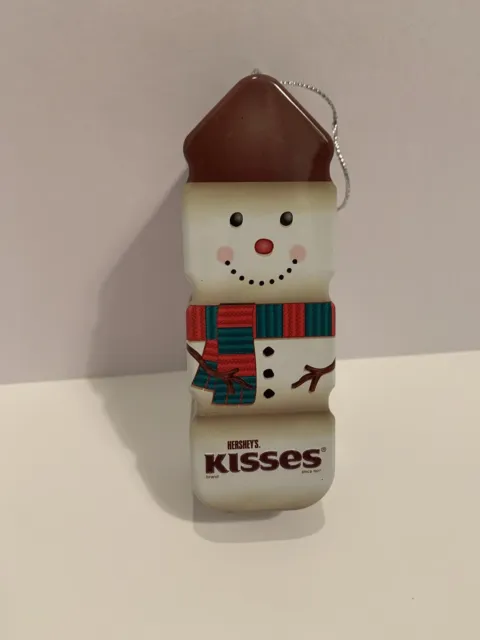 HERSHEY’s kisses snowman tin ornament, fill with treats