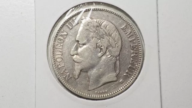 France : 5 francs 1868 BB.Napoléon III .TTB