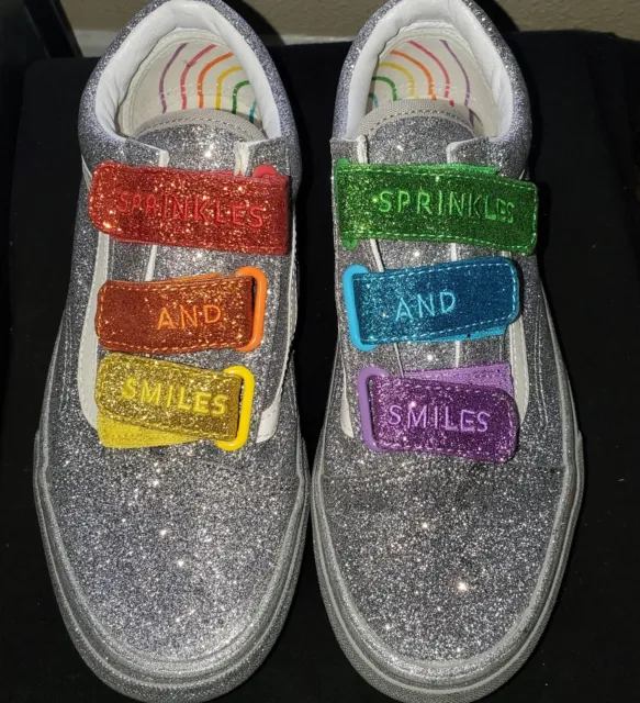 Vans Off The Wall x  Flour Shop By Amirah Kassem Men 7 Womens 8.5 Sparkly Shoes