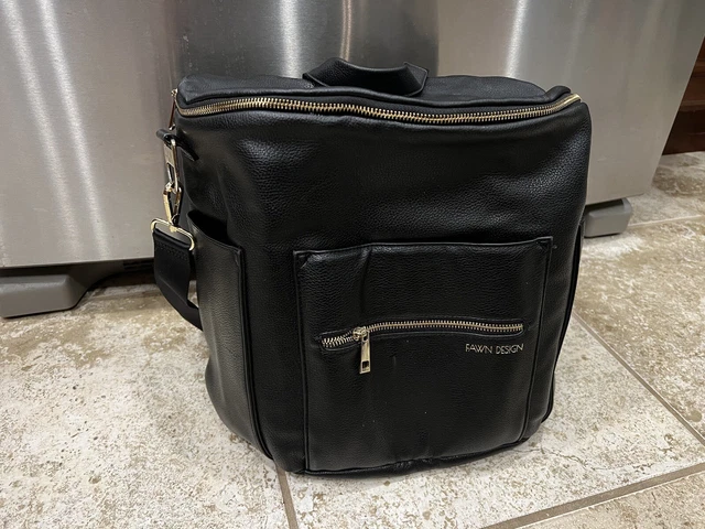 Fawn Design Diaper Bag Original Black Leather