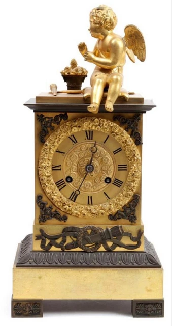 Antique Bronze Gilded French Clock
