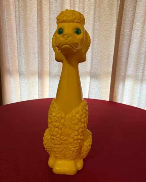 Vintage Yellow Hard Plastic Poodle Piggy Bank