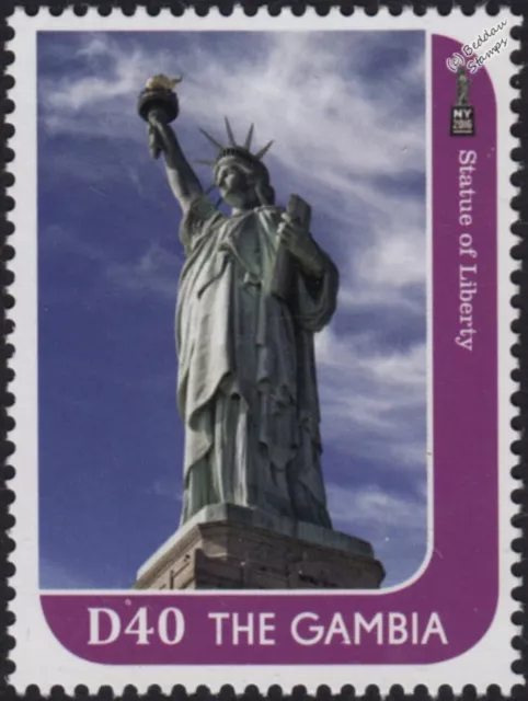 STATUE OF LIBERTY New York City MNH Stamp #5 (2016 Gambia)