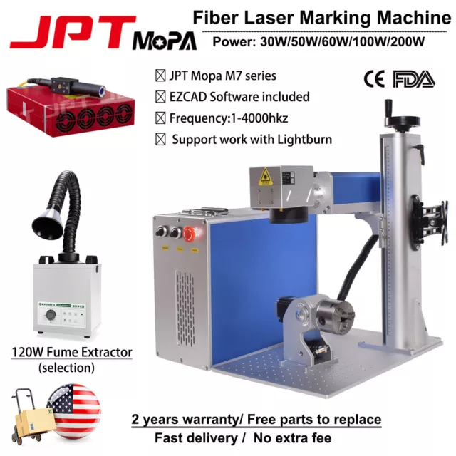 JPT Mopa Laser Source 30W/50W/60W/100/200W Fiber Marking Machine Laser engraver