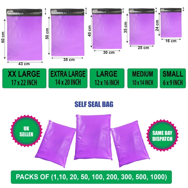 Borse postali viola spedizione colorate imballaggio pacco borse di spedizione economiche