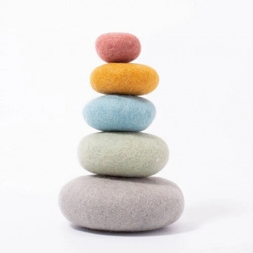 Set De 5 "Piedras De Río" De Fieltro Apilables Pastel - Papoose