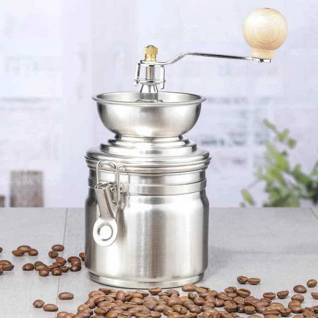 HI Manuelle Kaffeemühle Edelstahl Handkaffeemühle Keramikmahlwerk Mahlgrad HI