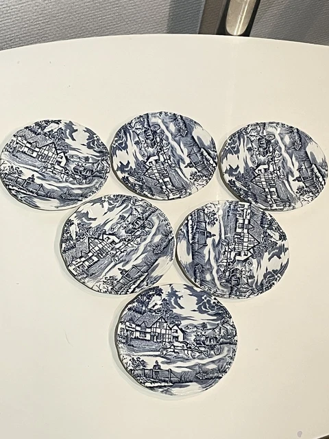 Six anciens dessous de verres décoratifs pièces de monnaie