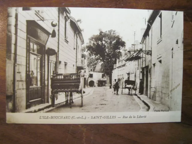 1940 CPA Ak Ile Bouchard St Gilles Rue de la Liberté animated